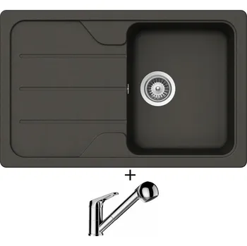 Granitový dřez Granitový dřez SET Schock FORMHAUS D-100S Asphalt + Schock COSMO 525122 chrom