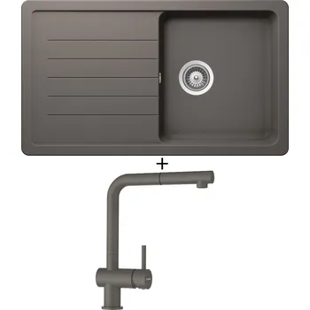 Granitový dřez Granitový dřez SET Schock TOLEDO D-100 Silverstone + Schock EPOS 540127 Silverstone