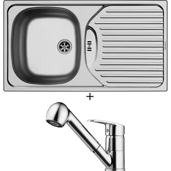 Nerezový dřez Nerezový dřez SET Pyramis ET 78 SEMIFLAT nerez + Pyramis FIDO chrom