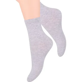 Dámské ponožky Dámské klasické ponožky jednobarevné STEVEN Barva/Velikost: světlý melír / 35/37