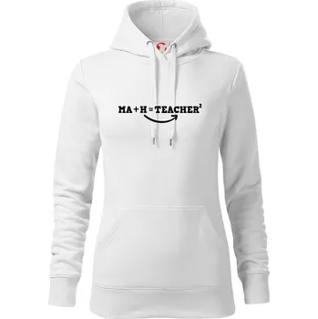 Dámská mikina Ma h teacher - Mikina dámská Cape s kapucí - XS ( Bílá )