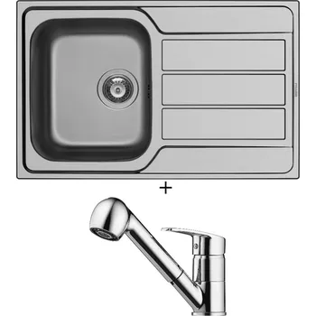 Nerezový dřez SET Pyramis ATHENA (79x50) 1B 1D nerez + Pyramis FIDO chrom