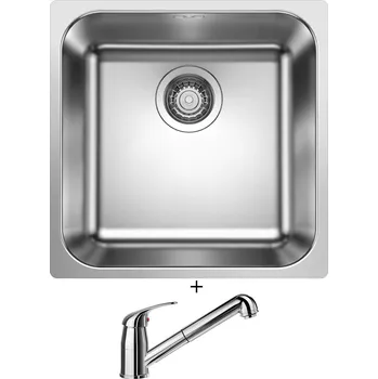 Nerezový dřez Nerezový dřez SET Blanco SUPRA 400-IF R12 nerez kartáčovaný 526350 + Blanco DARAS-S chrom 517731