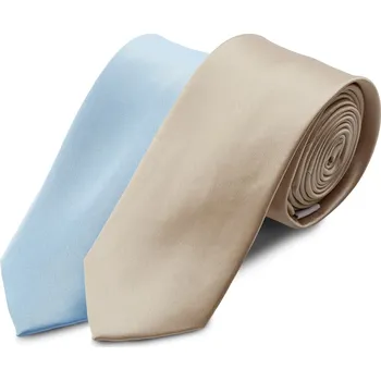 Kravata Balení 2 ks | Nebesky modrá kravata a kravata v barvě šampaňského - Trendhim