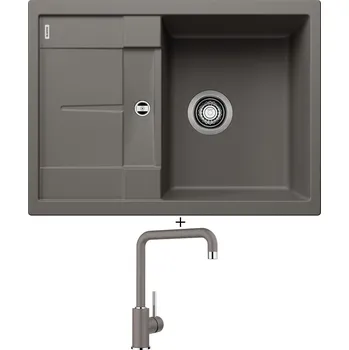 Kuchyňský dřez Granitový dřez SET Blanco METRA 45 S Compact šedá vulkán 527286 + Blanco MILI šedá vulkán 527460