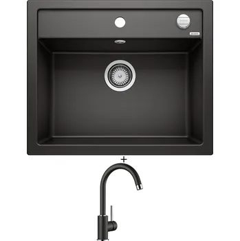 Granitový dřez Granitový dřez SET Blanco DALAGO 6 černá s excentrem 525873 + Blanco MIDA černá 526145