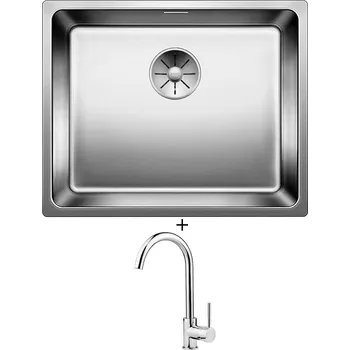 Nerezový dřez Dřez pod desku SET Blanco ANDANO 500-U nerez hedvábný lesk 522967 + Deante ASTER 062 M chrom