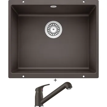Granitový dřez Dřez pod desku SET Blanco ROTAN 500 U kávová 521353 + Blanco DARAS-S kávová 517740