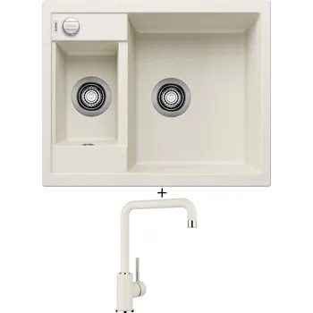 Granitový dřez Granitový dřez SET Blanco METRA 6 bílá soft s excentrem 527112 + Blanco MILI bílá soft 527461