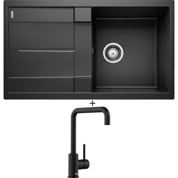 Granitový dřez SET Blanco METRA 5 S černá 525919 + Blanco MILI černá matná 526665