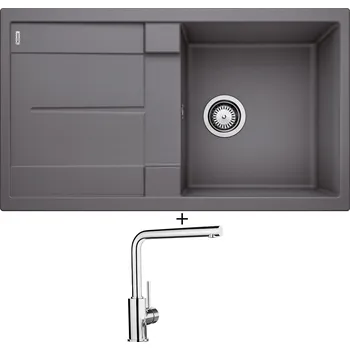 Granitový dřez Granitový dřez SET Blanco METRA 5 S šedá skála 518872 + Blanco MILA chrom 519414