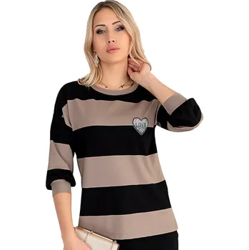 Dámská halenka Dámská vzorovaná halenka s obrázkem1167 Hajdan Barva/Velikost: černá / S/M