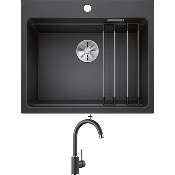 Granitový dřez Granitový dřez SET Blanco ETAGON 6 antracit 524539 + Blanco MIDA antracit 519415