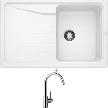 Granitový dřez Granitový dřez SET Blanco SONA 45 S bílá 519665 + Blanco MIDA chrom 517742