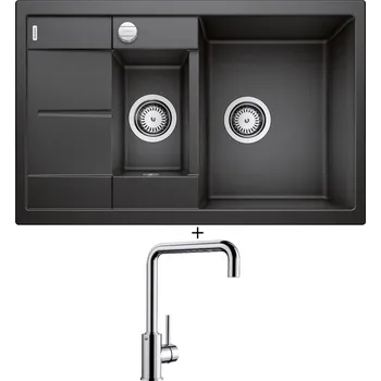 Granitový dřez Granitový dřez SET Blanco METRA 6 S Compact antracit s excentrem 513473 + Blanco MILI chrom 519413