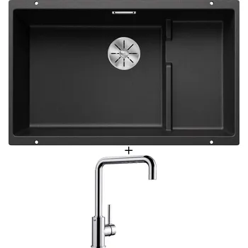 Granitový dřez Dřez pod desku SET Blanco SUBLINE 700 U Level antracit + koš z nerezu 523452 + Blanco MILI chrom 519413