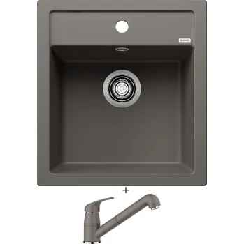 Granitový dřez Granitový dřez SET Blanco DALAGO 45 šedá vulkán + Blanco DARAS-S šedá vulkán 526936