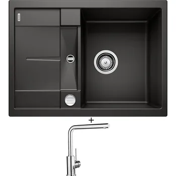 Granitový dřez Granitový dřez SET Blanco METRA 45 S Compact černá + excentrické ovládání + Blanco MILA chrom 519414