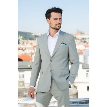 Pánský oblek Pánský oblek Barva: Šedozelená, Velikost: 110, Střih: SLIM FIT