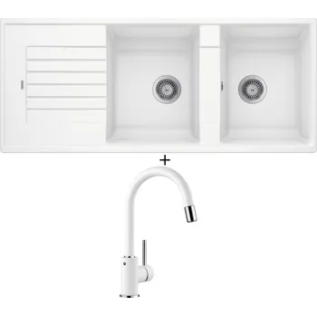 Granitový dřez Granitový dřez SET Blanco ZIA 8 S bílá 515597 + Blanco MIDA-S bílá 521457