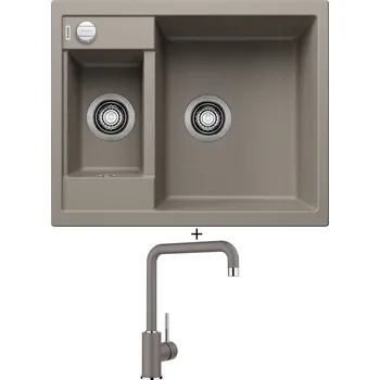 Granitový dřez Granitový dřez SET Blanco METRA 6 šedá vulkán s excentrem 527285 + Blanco MILI šedá vulkán 527460