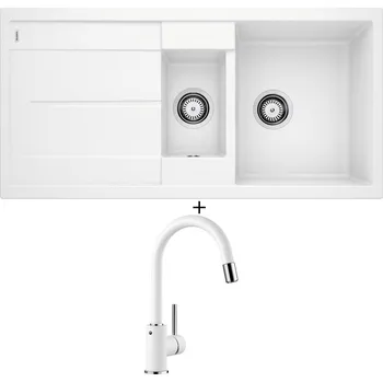 Granitový dřez Granitový dřez SET Blanco METRA 6 S bílá 513223 + Blanco MIDA-S bílá 521457