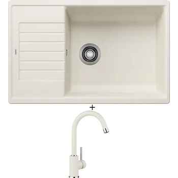 Kuchyňský dřez Granitový dřez SET Blanco ZIA XL 6 S Compact bílá soft 527214 + Blanco MIDA bílá soft 526966