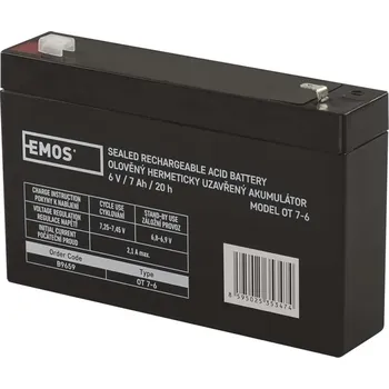 Záložní baterie Emos Bezúdržbový olověný akumulátor - externí zdroj Napětí / kapacita: 6V / 7ah