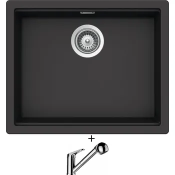 Granitový dřez Dřez pod desku SET Schock KIRUNA N-100L U Dusk + Schock COSMO 525122 chrom