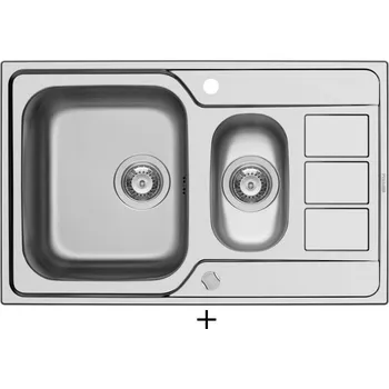 Nerezový dřez Nerezový dřez SET Pyramis ATHENA EXTRA (79x50) 1 1/2B 1D nerez + Pyramis SILVIO chrom