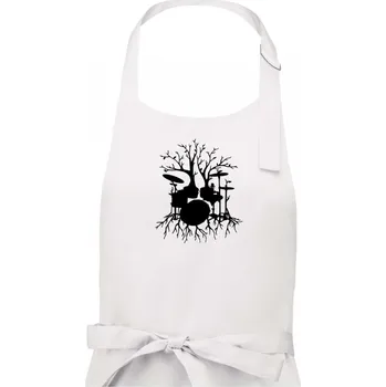 Kuchyňská zástěra Bubeník strom - Dámská zástěra na vaření - Univerzální velikost ( Bílá )