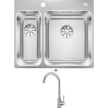 Nerezový dřez Nerezový dřez SET Blanco SOLIS 340/180-IF/A nerez kartáčovaný s excentrem PushControl 526132 + Deante LIMA BBM F62M nerez