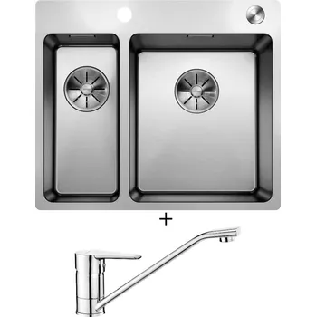 Nerezový dřez Nerezový dřez SET Blanco ANDANO 340/180-IF/A nerez hedvábný lesk s excentrem PushControl 525247 + Deante CORIO BFC 060M chrom