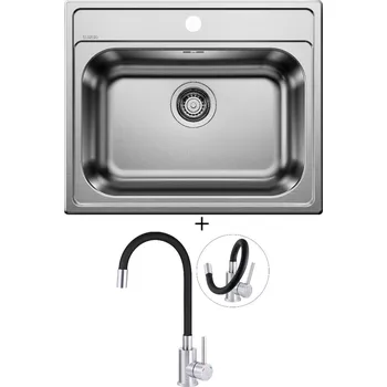 Nerezový dřez Nerezový dřez SET Blanco DANA 6 Nerez přírodní lesk 525323 + Deante NEO LUNO BOC B720 nerez