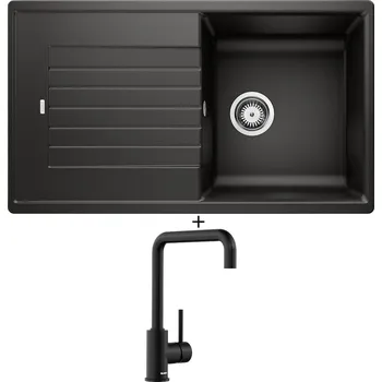 Kuchyňský dřez Granitový dřez SET Blanco ZIA 5 S černá 526016 + Blanco MILI černá matná 526665