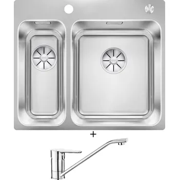Nerezový dřez Nerezový dřez SET Blanco SOLIS 340/180-IF/A nerez kartáčovaný s excentrem PushControl 526132 + Deante CORIO BFC 060M chrom
