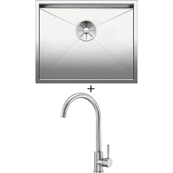 Nerezový dřez Dřez pod desku SET Blanco ZEROX 500-U nerez hedvábný lesk 521589 + Deante LIMA BBM F62M nerez