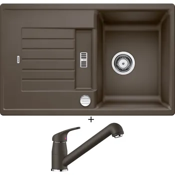 Granitový dřez Granitový dřez SET Blanco ZIA 45 S kávová + excentrické ovládání + Blanco DARAS-S kávová 517740