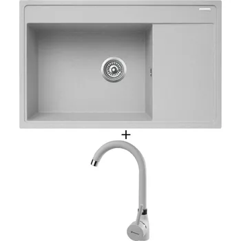 Granitový dřez Granitový dřez SET Pyramis CAMEA (79x50) 1B 1D šedá + Pyramis BELLO šedá