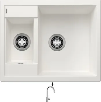 Granitový dřez Granitový dřez SET Blanco METRA 6 bílý 516173 + Blanco MIDA-S chrom 521454