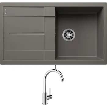 Granitový dřez Granitový dřez SET Blanco METRA 5 S šedá vulkán 527293 + Blanco MIDA chrom 517742