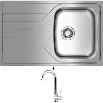 Nerezový dřez Nerezový dřez SET Teka UNIVERSE 45T T-XN 1B 1D X nerez + Deante ASTER 062 M chrom