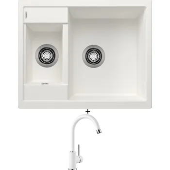 Granitový dřez Granitový dřez SET Blanco METRA 6 bílý 516173 + Blanco MIDA bílá 519418