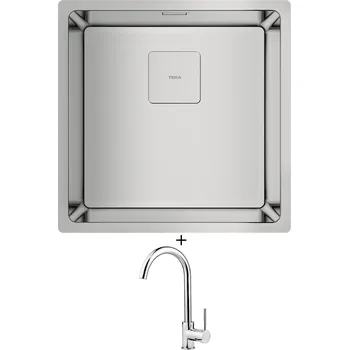 Nerezový dřez SET Teka FLEXLINEA RS15 40.40 X nerez + Deante ASTER 062 M chrom