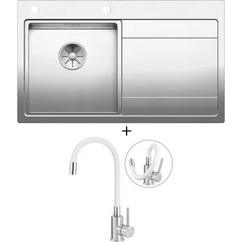 Nerezový dřez Nerezový dřez SET Blanco DIVON II 45 S IF nerez hedvábný lesk s excentrem 521657 + Deante NEO LUNO BOC W720 nerez
