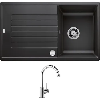 Kuchyňský dřez Granitový dřez SET Blanco ZIA 45 SL antracit + excentrické ovládání + Blanco MIDA chrom 517742