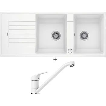 Granitový dřez Granitový dřez SET Blanco ZIA 8 S bílá s excentrem + Blanco DARAS bílá 517724