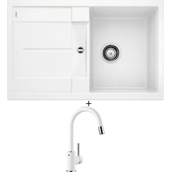 Granitový dřez Granitový dřez SET Blanco METRA 45 S bílá 513187 + Blanco MIDA-S bílá 521457