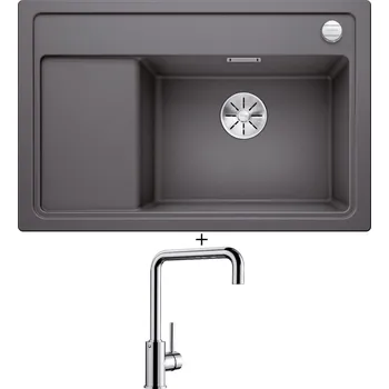 Granitový dřez Granitový dřez SET Blanco ZENAR XL 6 S Compact šedá skála 523775 + Blanco MILI chrom 519413