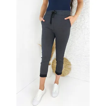 Dámské kalhoty Italian style Černé puntíkaté kalhoty MA-2068B Velikost: XS-M